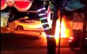 Tabrakan Maut Bus Hantam Motor hingga Terbakar di Madiun, 3 Orang Tewas