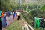Tak Kuat Nanjak, Bus Pariwisata Angkut Rombongan Siswa MTs Terguling di Malang