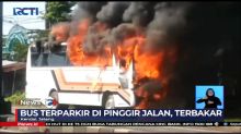 Bus Karyawan Terbakar di Pinggir Jalan Pantura Kendal