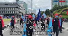 Demonstran UU Cipta Kerja Mulai Berkumpul di Tugu Tani