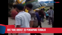 Bus Pariwisata Terbalik di Solok, Puluhan Penumpang Terluka