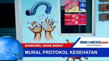 Komunitas Saung Teduh Membuat Mural Protokol Kesehatan di Bandung