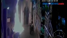 Detik-detik Pelemparan Bom Molotov Terekam Kamera CCTV