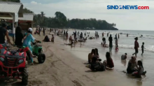 Ribuan Wisatawan Memadati Kawasan Wisata Pantai Anyer dan Carita