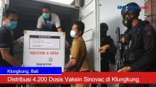 Ribuan Dosis Vaksin Sinovac Didistribusikan ke Klungkung dan Lampung Utara