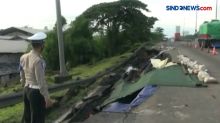 Video KM 6 Tol Surabaya-Gempol Longsor Polisi Tutup Satu Lajur