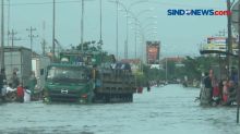 Jalur Pantura Kaligawe Semarang Masih Terputus Akibat Banjir