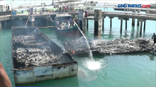 Empat Kapal Tangkapan Bea Cukai Batam Terbakar