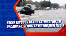 Nekat Terobos Banjir Setinggi 60 Cm di Cawang, Sejumlah Motor Mati Mesin