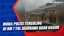 Mobil Polisi Terguling di Km 7 Tol Jagorawi Arah Bogor