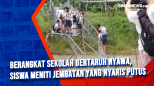 Berangkat Sekolah Bertaruh Nyawa, Siswa Meniti Jembatan yang Nyaris Putus