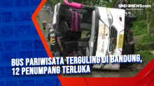 Bus Pariwisata Terguling di Bandung, 12 Penumpang Terluka