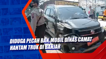 Diduga Pecah Ban, Mobil Dinas Camat Hantam Truk di Banjar