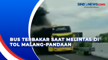 Bus Terbakar saat Melintas di Tol Malang-Pandaan