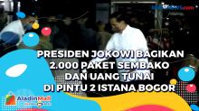 Presiden Jokowi Bagikan 2.000 Paket Sembako dan Uang Tunai di Pintu 2 Istana Bogor