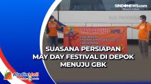 Suasana Persiapan May Day Festival di Depok menuju GBK