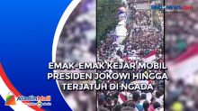 Emak-emak Kejar Mobil Presiden Jokowi hingga Terjatuh di Ngada