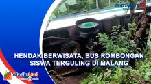 Hendak Berwisata, Bus Rombongan Siswa Terguling di Malang