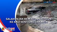 Salah Injak Rem Sedan Terjun ke Kali Sentiong Jakarta