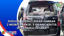 Diduga Ngebut Pikap Tabrak 2 Mobil Parkir, 3 Orang Kritis di Tapanuli Utara