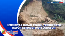 Intensitas Hujan Tinggi, Tebing Batu Kapur Setinggi 100M Longsor
