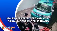Maling Bersebo Terekam CCTV Gasak Motor di Deliserdang