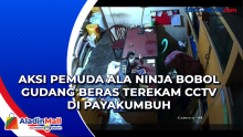 Aksi Pemuda ala Ninja Bobol Gudang Beras Terekam CCTV di Payakumbuh
