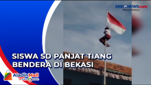 Bendera Tersangkut, Siswa SD Panjat Tiang Bendera di Bekasi