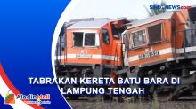 Tabrakan! Dua Kereta Pengangkut Batu Bara Saling Hantam di Stasiun Rengas Lampung Tengah