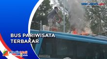 Diduga Korsleting Kabel Listrik Jalan, Atap Bus Pariwisata Terbakar