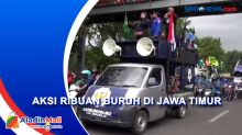 Tuntut Kenaikan UMK, Ribuan Buruh Jawa Timur Konvoi di Jalan