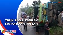Rem Blong, Truk Pasir Tabrak Motor dan Rumah Warga di Mojokerto