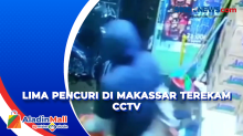 Aksi Lima Pencuri Terekam CCTV di Makassar