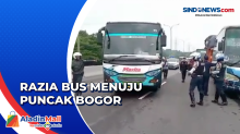 Puluhan Bus Menuju Puncak Bogor Terjaring Razia