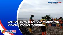 Terbawa Gelombang Laut, Sampah Rumah Tangga Menumpuk di Garis Pantai Marunda