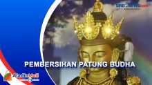 Jelang Imlek, Patung Budha Setinggi 30 Meter di Medan Dibersihkan