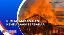 Detik-Detik Rumah Makan dan Sejumlah Kendaraan Terbakar di Bandung