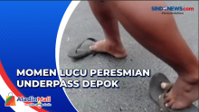 Heboh, Sandal Warga Lengket Menempel di Aspal saat Peresmian Underpass Depok