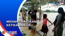 Warga Kalsel Manfaatkan Banjir untuk Mencari Ikan