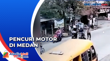 Terekam CCTV, Remaja Bawa Kabur Motor Orang di Medan