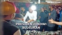 Blusukan ke Pasar Tugu Pal Cimanggis, Presiden Jokowi Bagikan Sembako dan Bantuan Modal