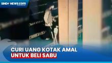 Rekaman CCTV Pria Curi Uang Kotak Amal Masjid di Tarakan untuk Beli Sabu