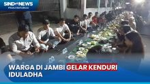 Ratusan Warga di Jambi Makan Daging Kurban di Sepanjang Jalan