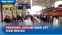Presiden Jokowi Naik LRT dari Stasiun Jatimulya Bekasi Bareng Influencer