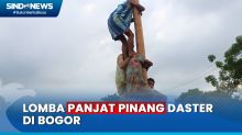 Lomba Panjat Pinang Unik di Bogor, Peserta Lomba Wajib Pakai Daster