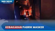 Kebakaran Hebat Landa Pabrik Masker di Jombang