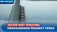 Tim Gabungan Kembali Lakukan Water Mist Spraying Langit Jakarta Menggunakan Pesawat Cesna