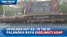 Suasana Upacara HUT ke-78 TNI di Palangka Raya Diselimuti Asap