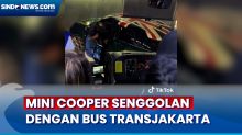 Heboh, Mini Cooper dan Bus Transjakarta Senggolan di Penjaringan Berujung Damai