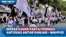 Ratusan Kader Partai Perindo Antusias Antar Ganjar-Mahfud Daftar ke KPU
